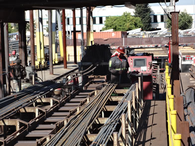 Rebar fabrication shear line